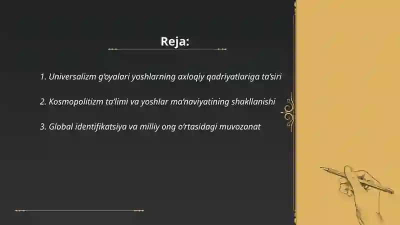 Universalizm va kosmopolitizm g‘oyalari yoshlar ma’naviyatiga qanday ta’sir qiladi 2