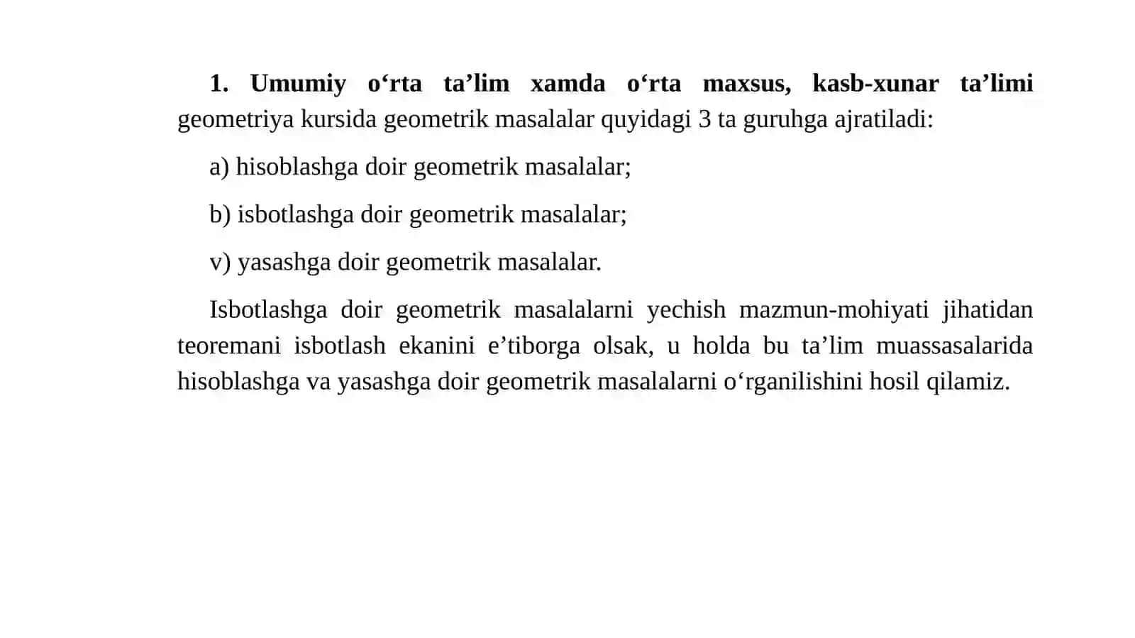 Geometrik masalalar 2