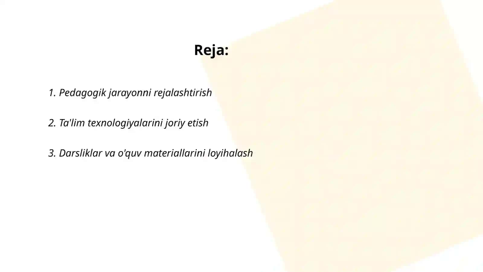 Pedagogik jarayonni loyihalash texnologiyasi 2