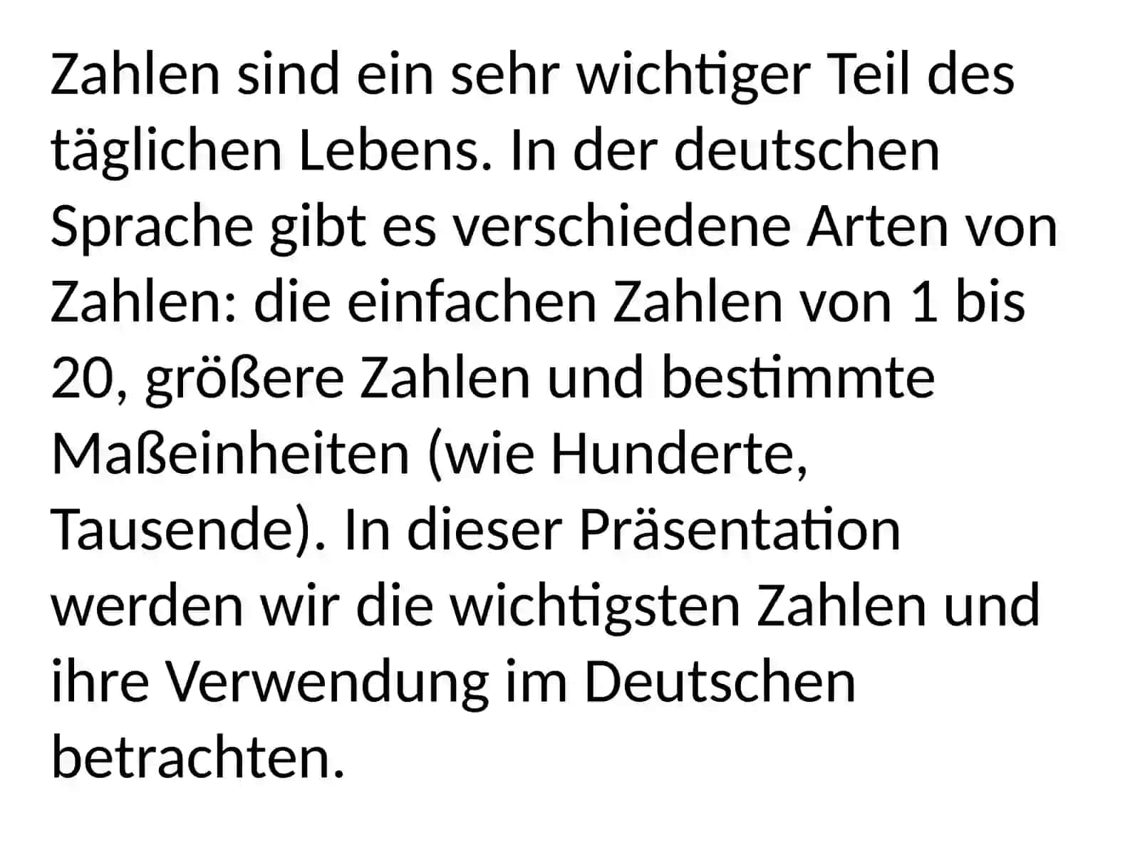 Mavzu: Deutscheda sonlar 2