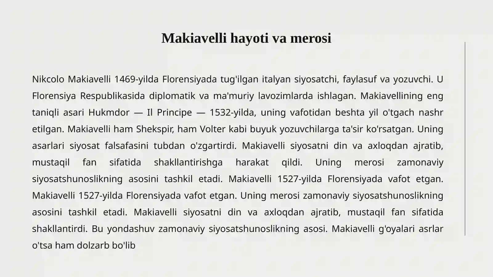 MAKIAVELLINING "HUQMDOR" ASARI 2