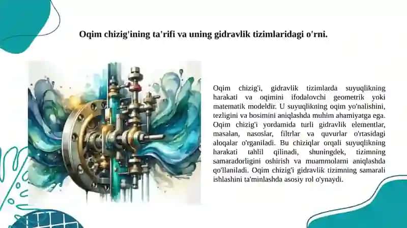 Oqimcha harakat haqida asosiy tushunchalar. Oqim chizig'i, oqim naychasi va oqimchi. 2