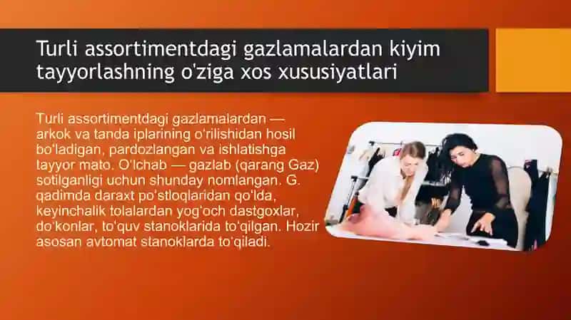 O'zga o'z xususiyatli gazlamalar 2