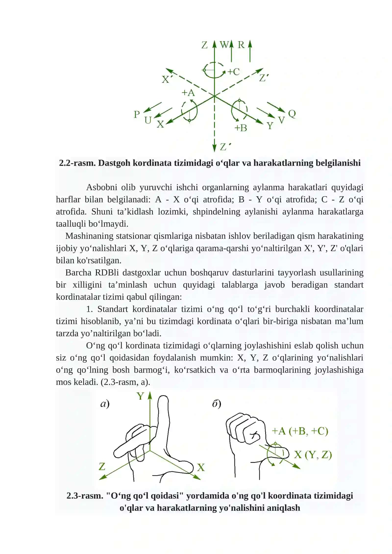Konturli ishlov, koordinata tizimlari 2