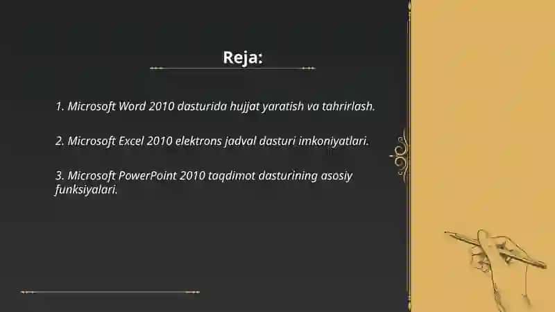 MS Office 2010 dasturlar paketi 2