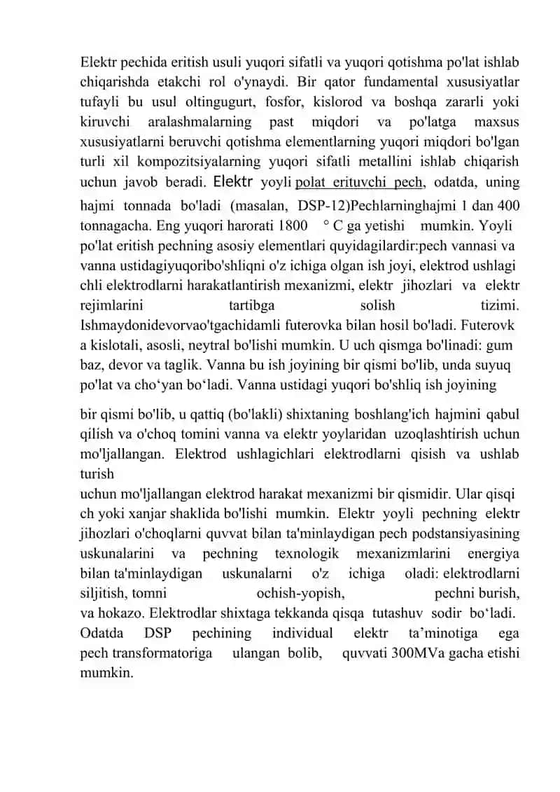 elektr yoyli polat eritish pechi 2