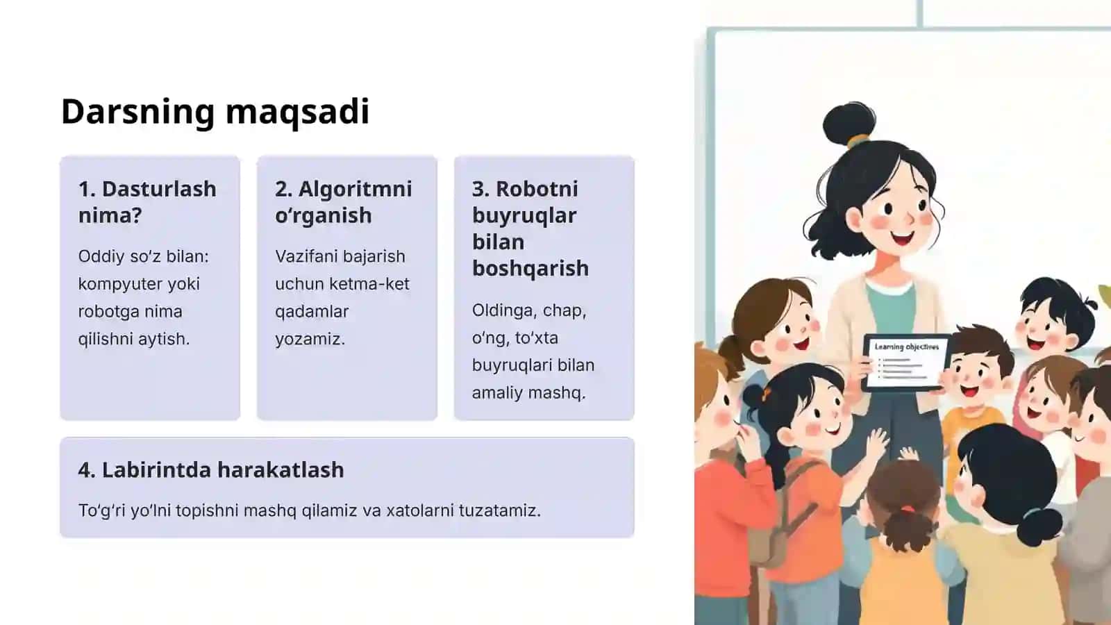 5-sinf informatika darsi: Robotni labirint bo'ylab harakatlantirish 2