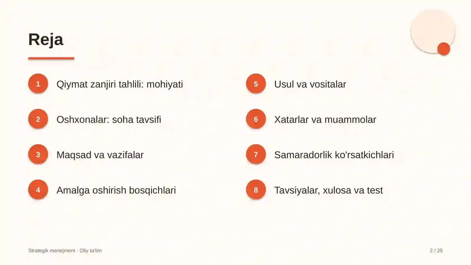 oshxonalarda qiymat zanjiri tahlilini o'tkazish 2901 2