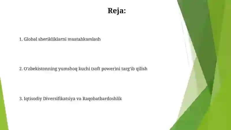 Oʻzbekiston RESPUBLIKASINING XALQARO REYTING VA INDEKSLARDAGI OʻRNI VA NUFUZINI ORTIB BORISHI 2