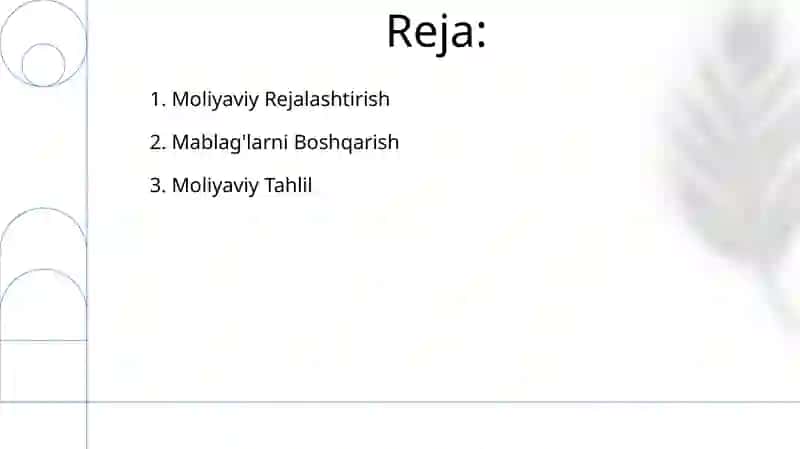 Moliyalarni boshqarish 2