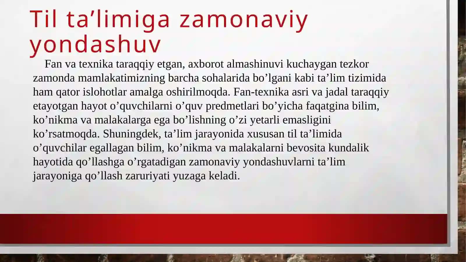 Tilta’limigazamonaviyyondashuv 2