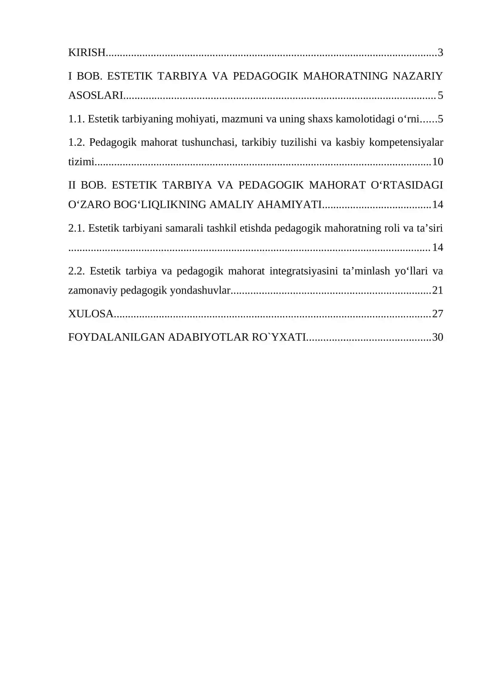 ESTETIK TARBIYA VA PEDAGOGIK MAHORAT O'RTASIDAGI O'ZARO BOG'LIQLIK 2