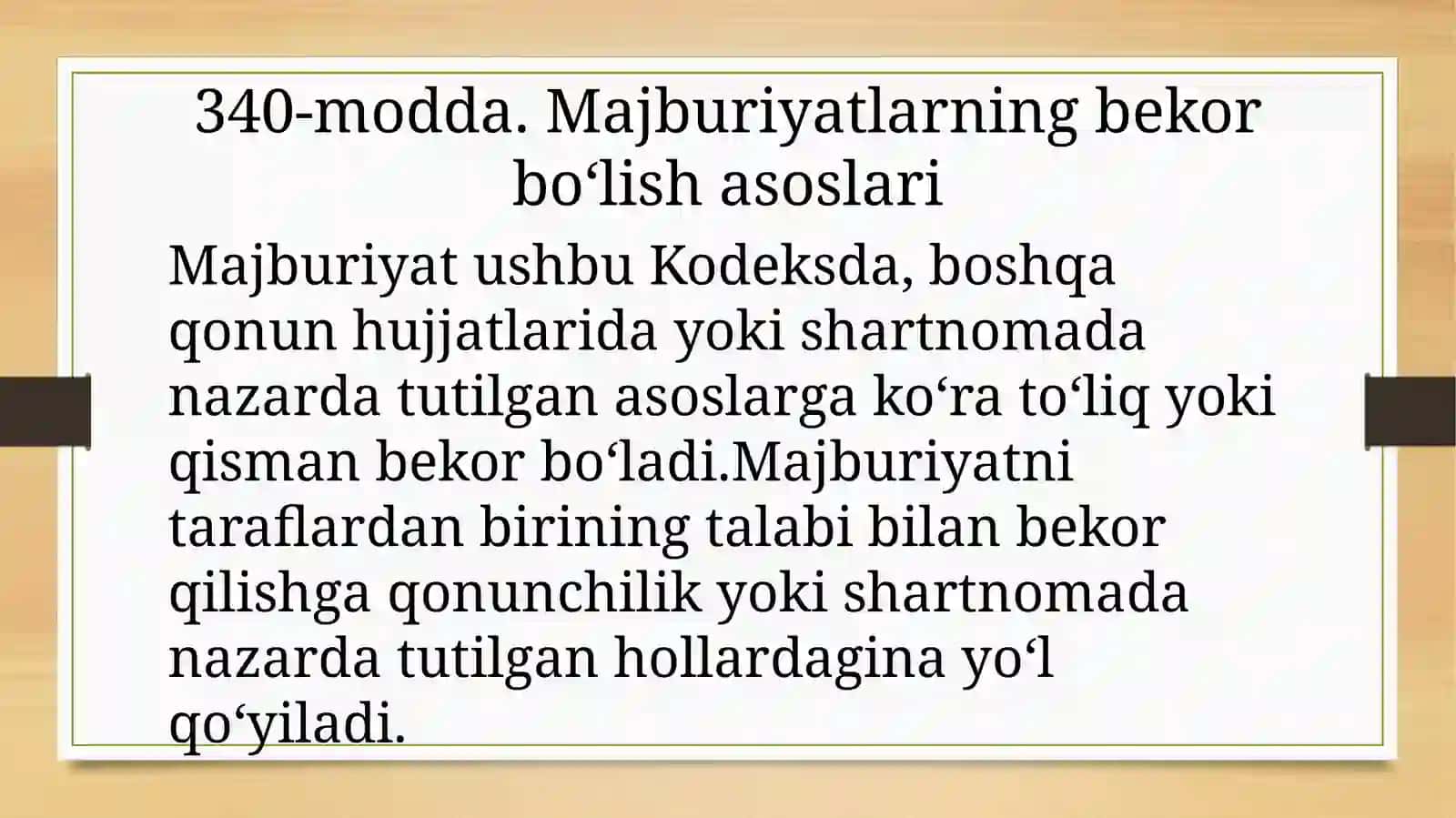 MAJBURIYATLARNING BEKOR BO‘LISHI 2