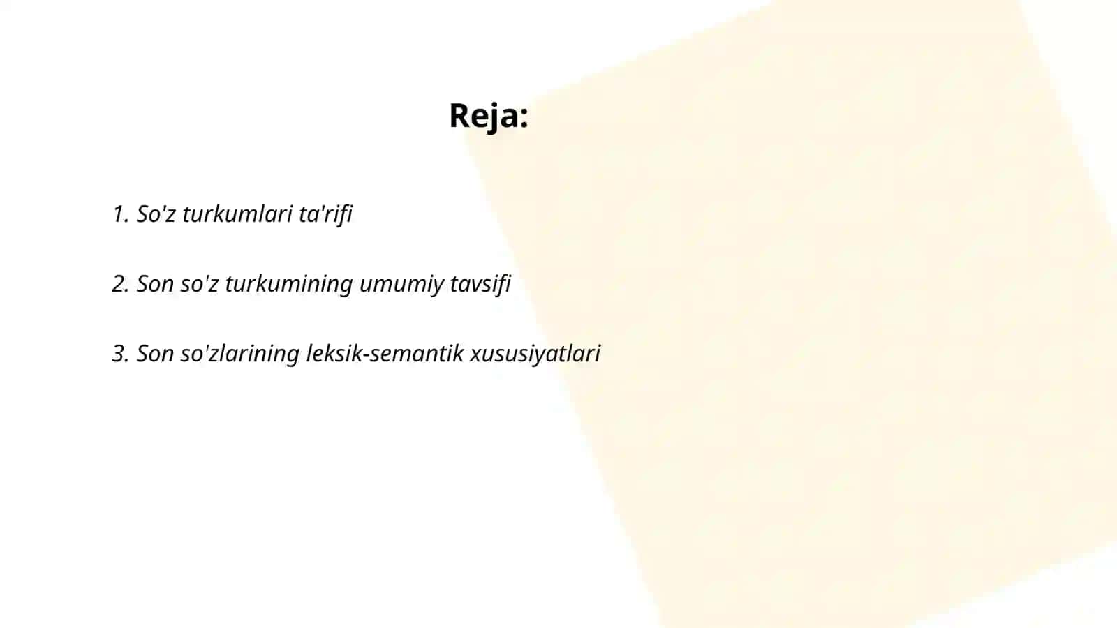 So'z turkumlari ta'rifi 2