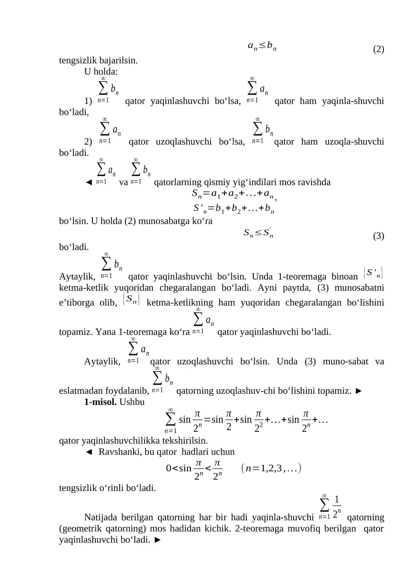 Musbat hadli qatorlar 2
