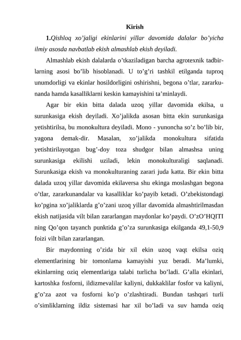 Almashlab ekish va uning ahamiyati 2