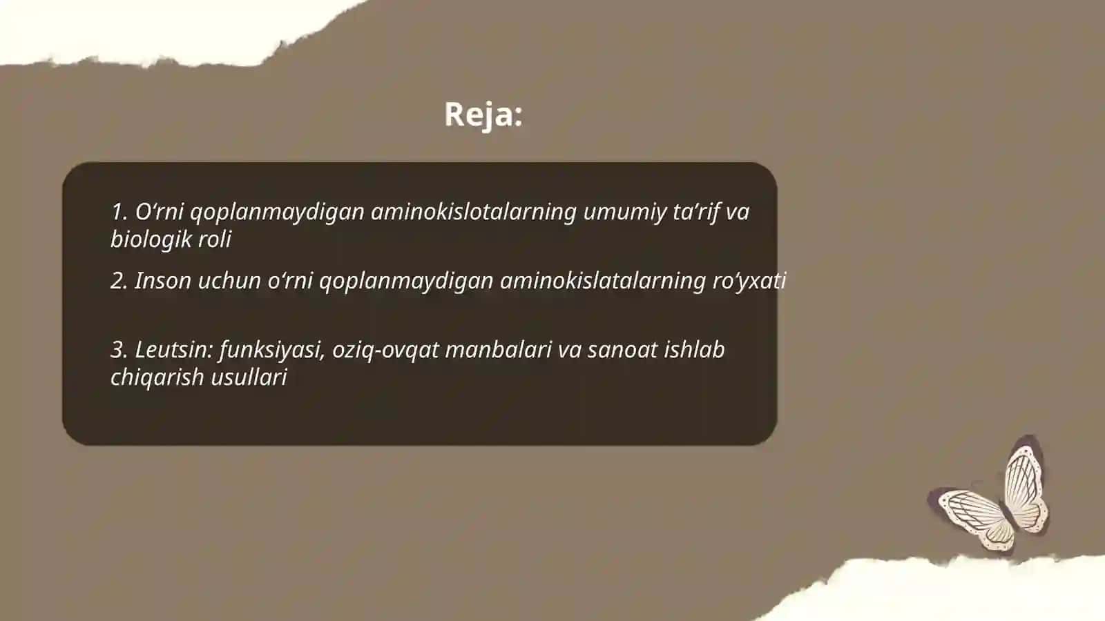 Oʻrni qoplanmaydigan aminokislotalar va ularni olish usullari 2