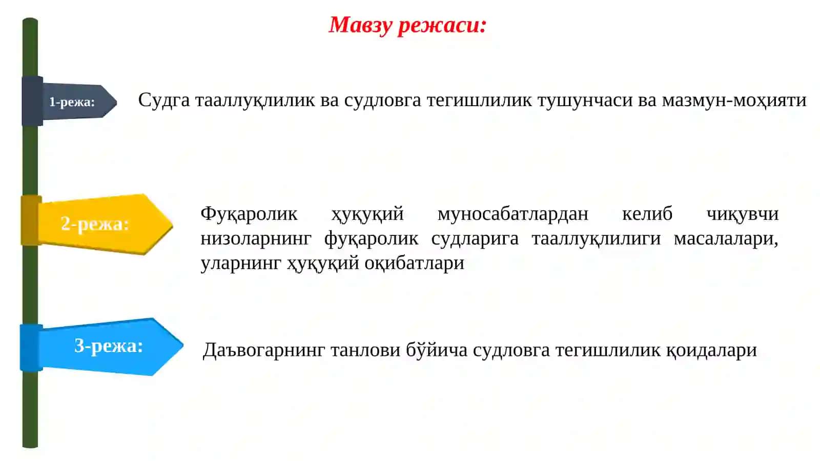 Фуқаролик ишларининг тааллуқлилиги ва судловлилиги 2