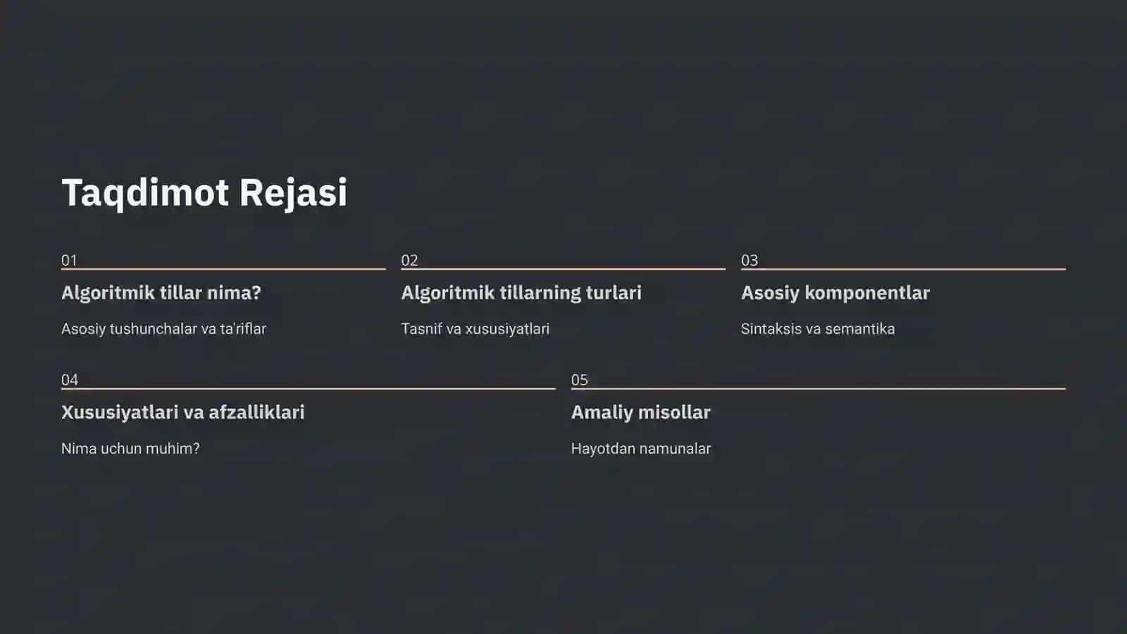 Algoritmik Tillar Asoslari 2