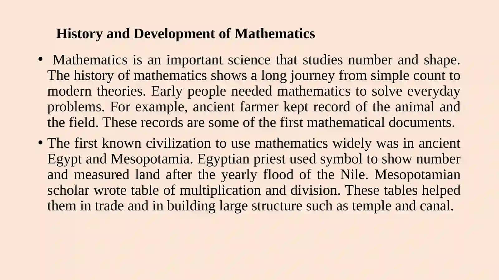 Tarix va matematika rivojlanishi 2