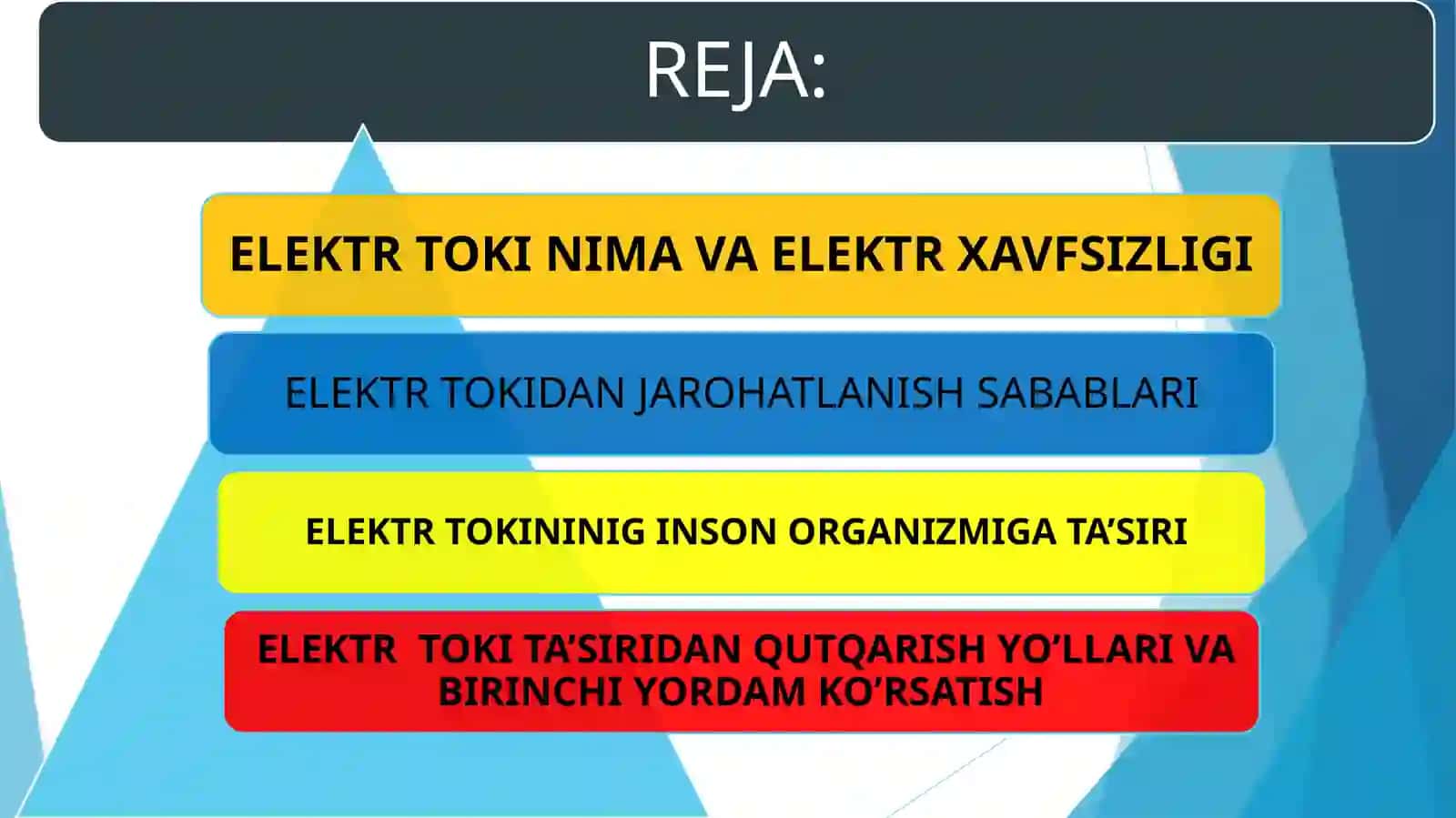 ELEKTR XAVFSIZLIGI ASOSLARI 2