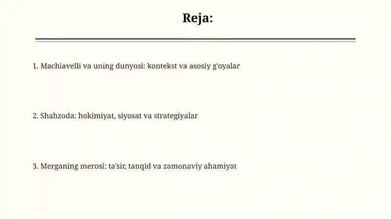 Makiavellining “Xukmdor” asari 2