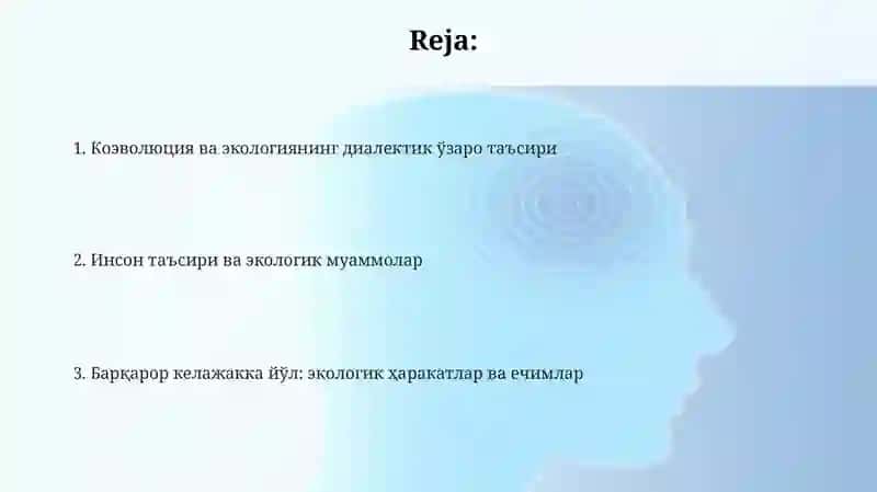Коэволюция ва экологиянинг диалектик ўзаро таъсири 2