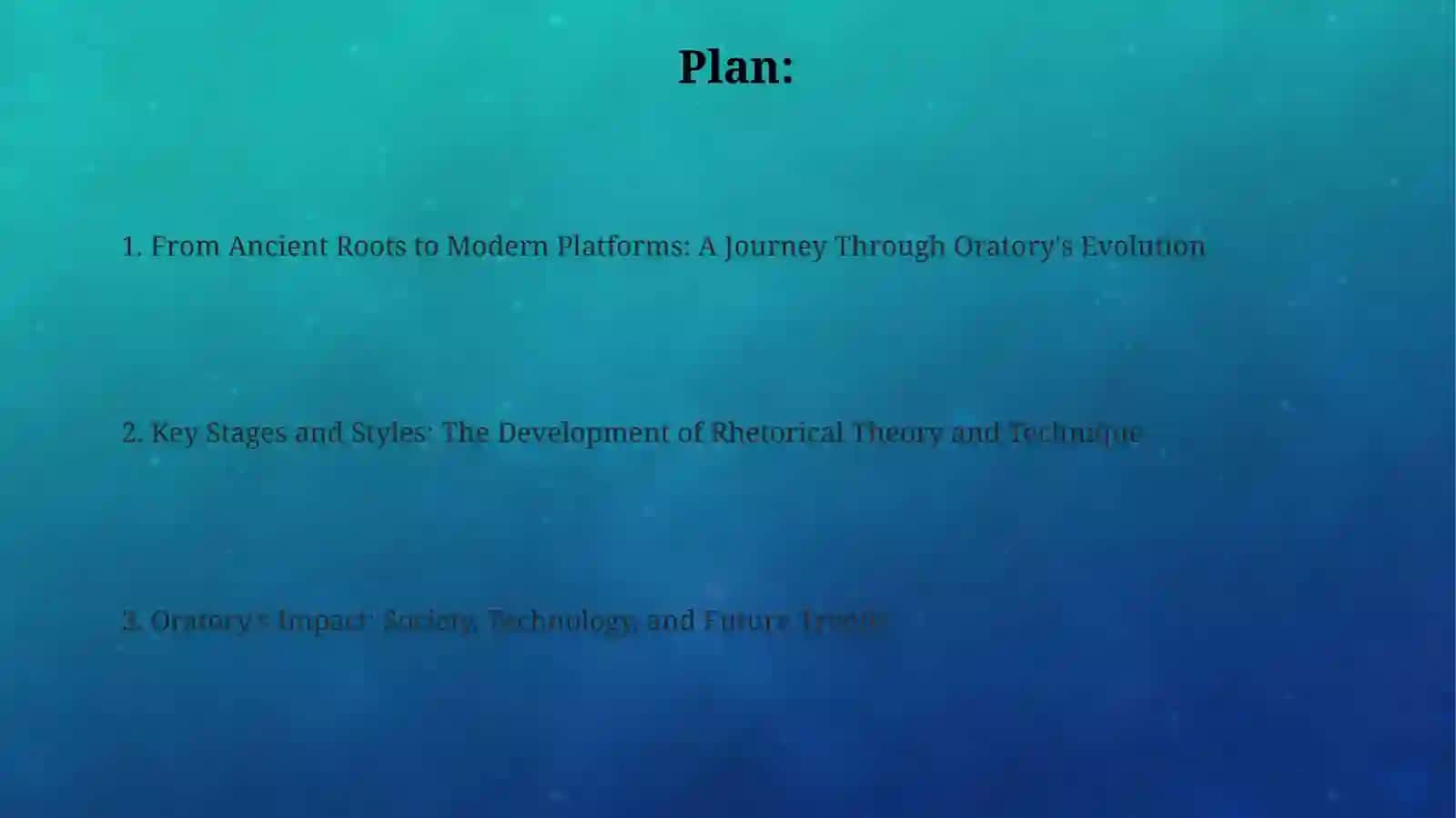 The history and stages of development of oratory 2