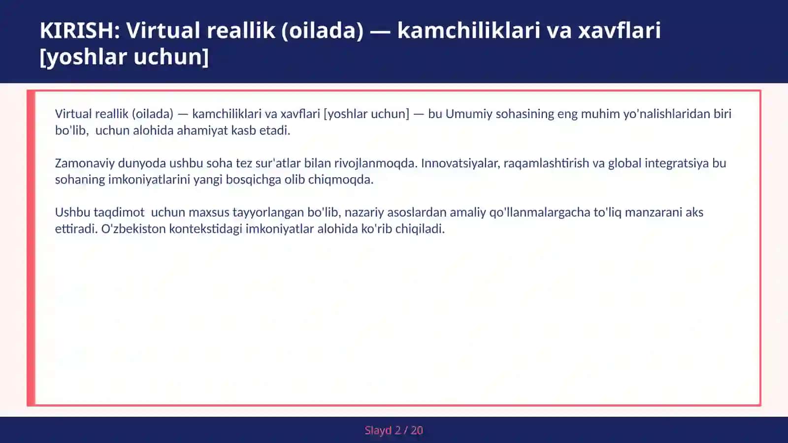 VIRTUAL REALLIK (OILADA) — KAMCHILIKLARI VA XAVFLARI [YOSHLAR UCHUN] 2