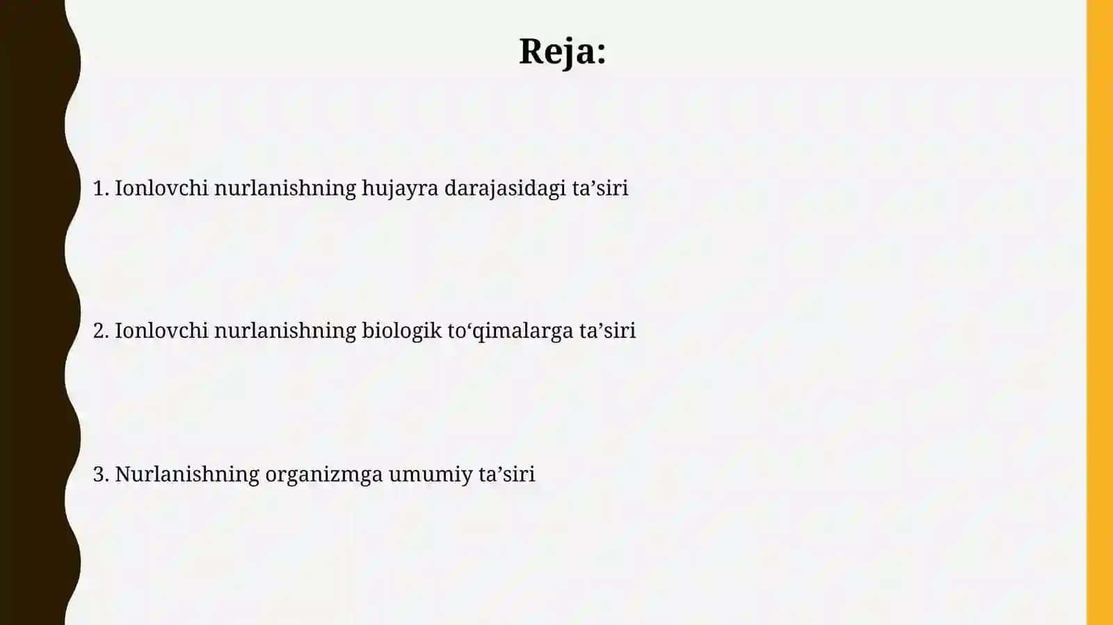 Ionlashtiruvchi nurlanishning biologik ta'siri mexanizmlari 2