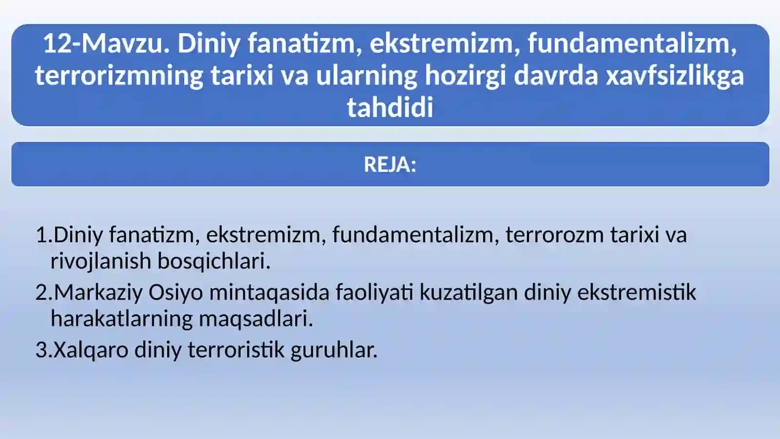 Diniy Fanatizm va Fundamentalizm 2