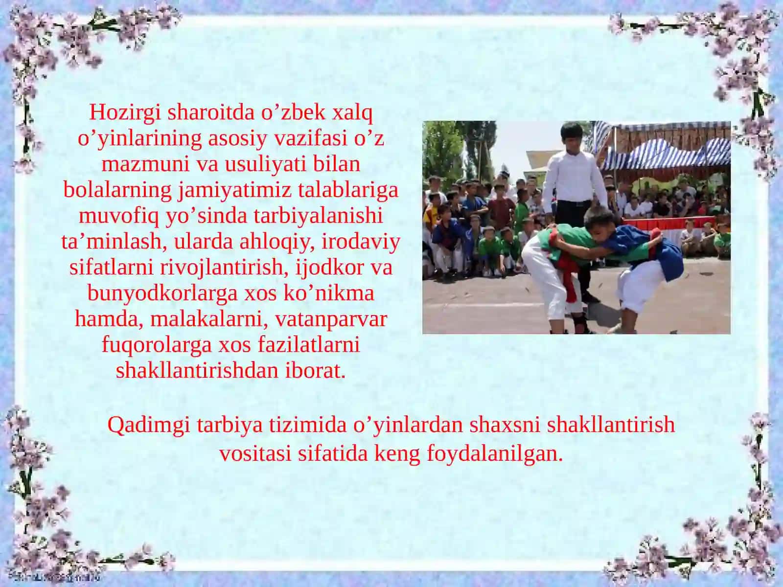 O'zbek xalq o'yinlarining tarixi 2