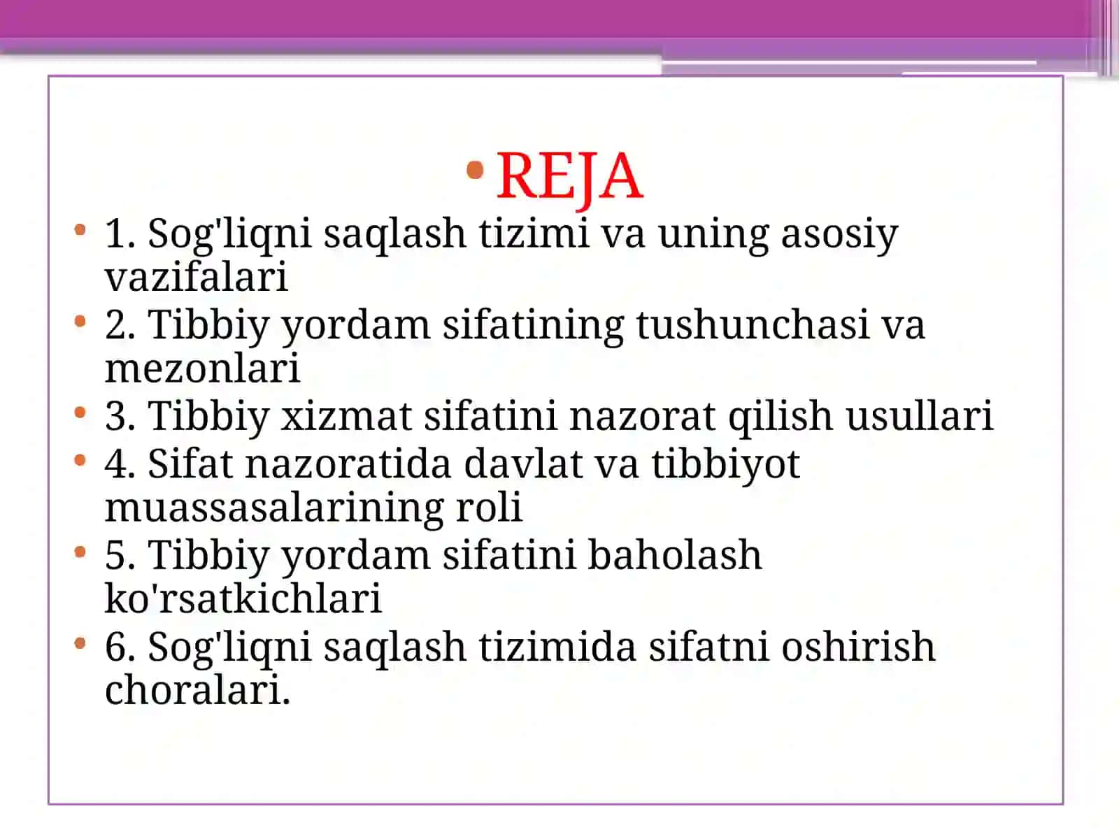 Sog'liqni saqlash va tibbiy yordamning sifatini nazorat qilish 2