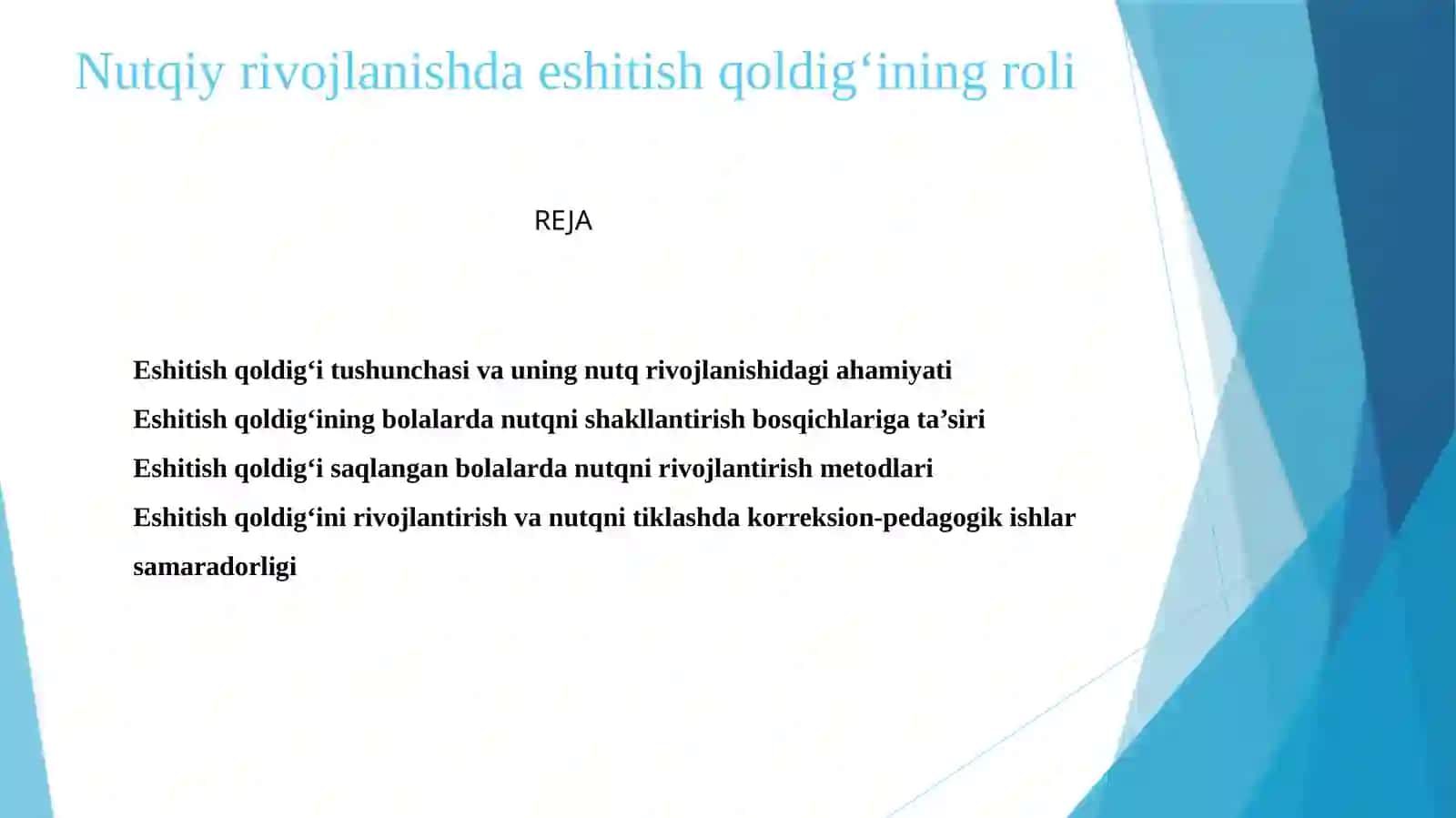 Nutqiy rivojlanishda eshitish qoldigʻining roli 2