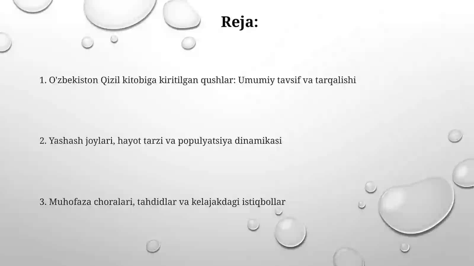 Oʻzbekiston Qizil kitobiga kiritilgan qushlar: Umumiy tavsif va tarqalishi 2