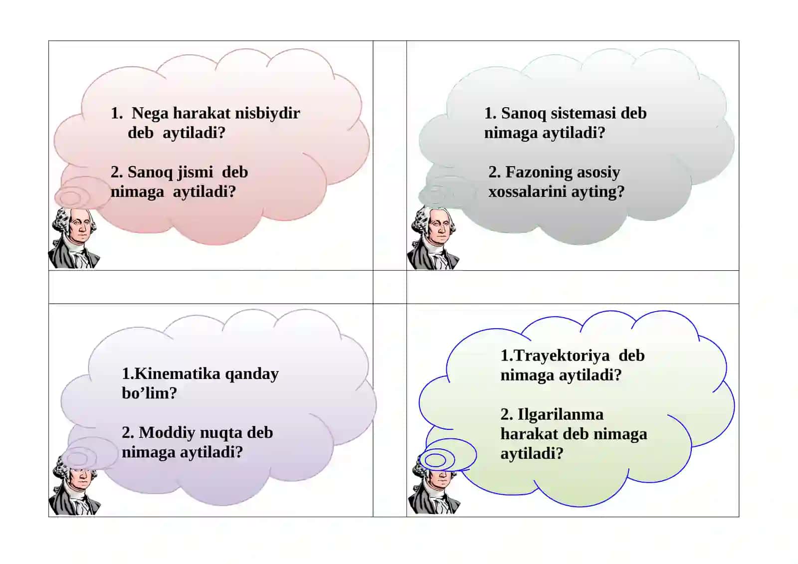 Tarqatma savollar to'plami. FIZIKA 7-SINF (72 ta kartochka) 2