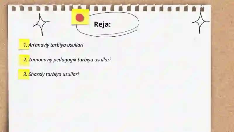 Tarbiya usullari va shakllari 2