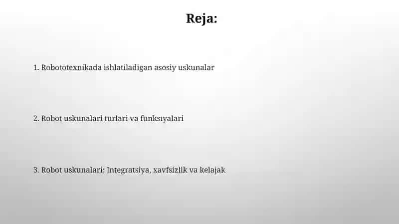 Robototexnikada qoʻllaniladigan jihozlar 2