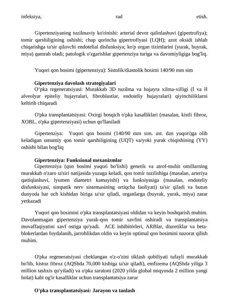 O'pka regeneratsiyasi va transplantatsiyasi 2