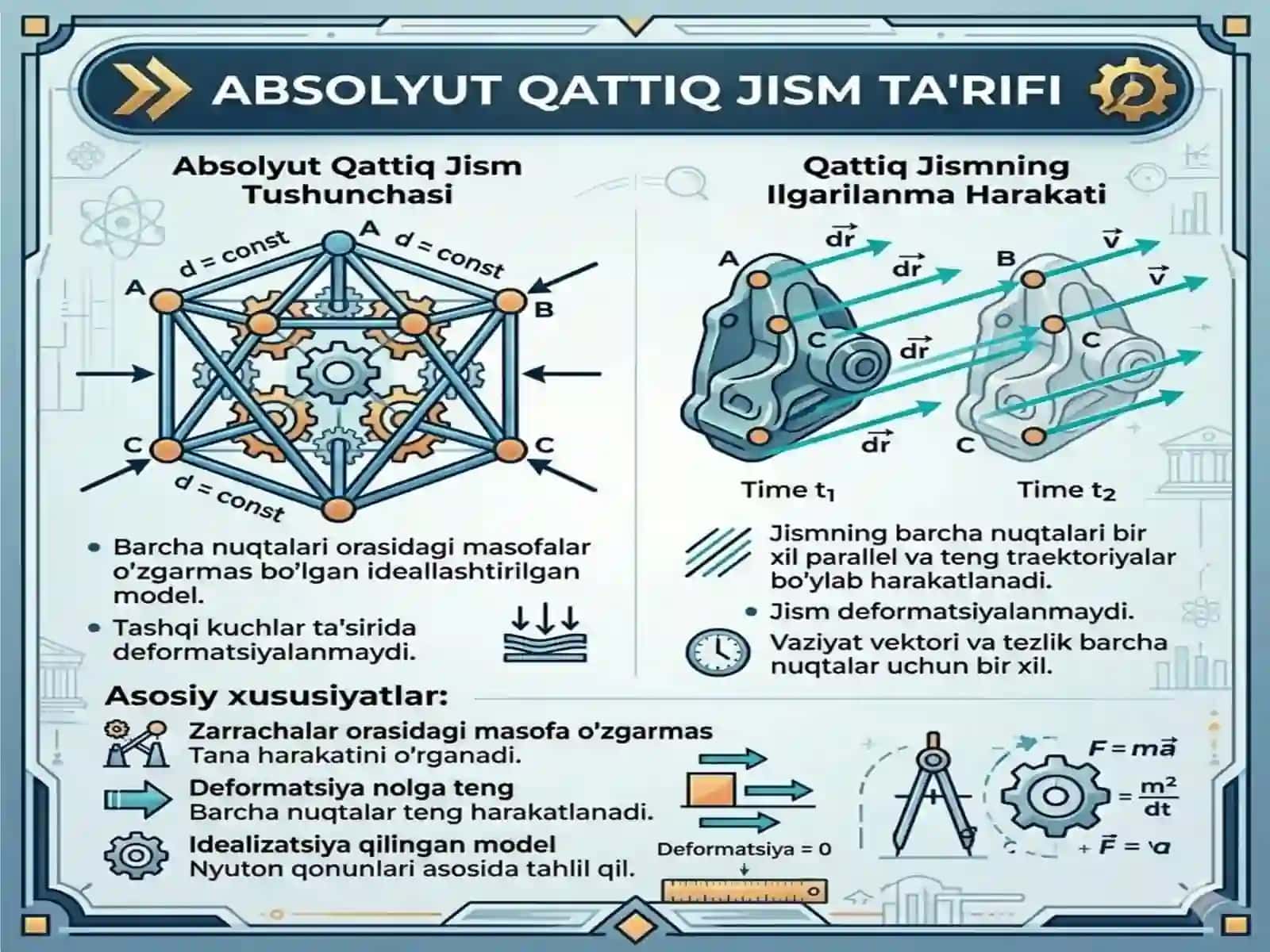 Absolyut qattiq jism tushunchasi. Qattiq jismning ilgarilanma harakati. 2