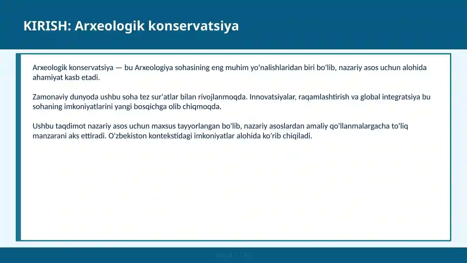 Arxeologik konservatsiya 2