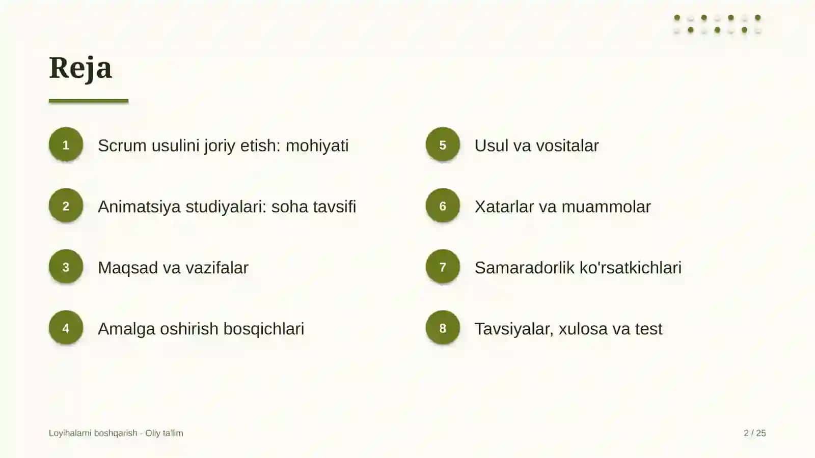 Animatsiya studiyalarida Scrum usulini joriy etish 2