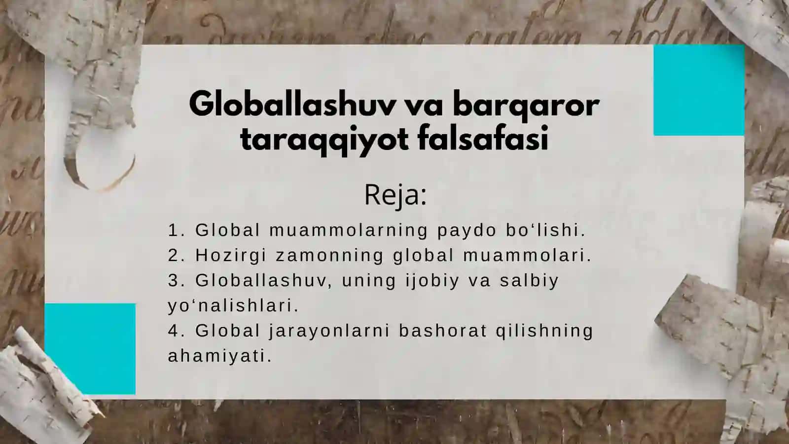 Globallashuv va barqaror taraqqiyot falsafasi 2