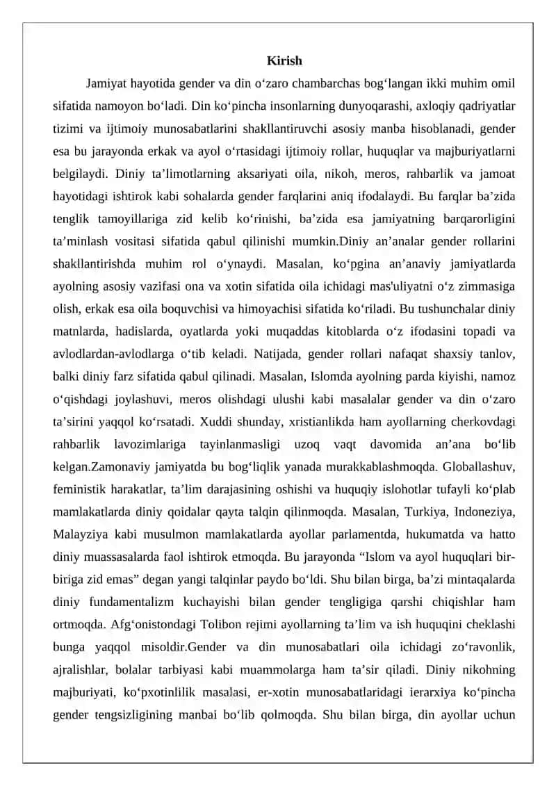 Gender va din 2