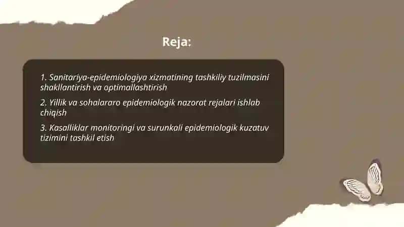 Sanitariya epidemiologiya xizmatida olib boriladigan tashkiliy uslubiy ishlar 2