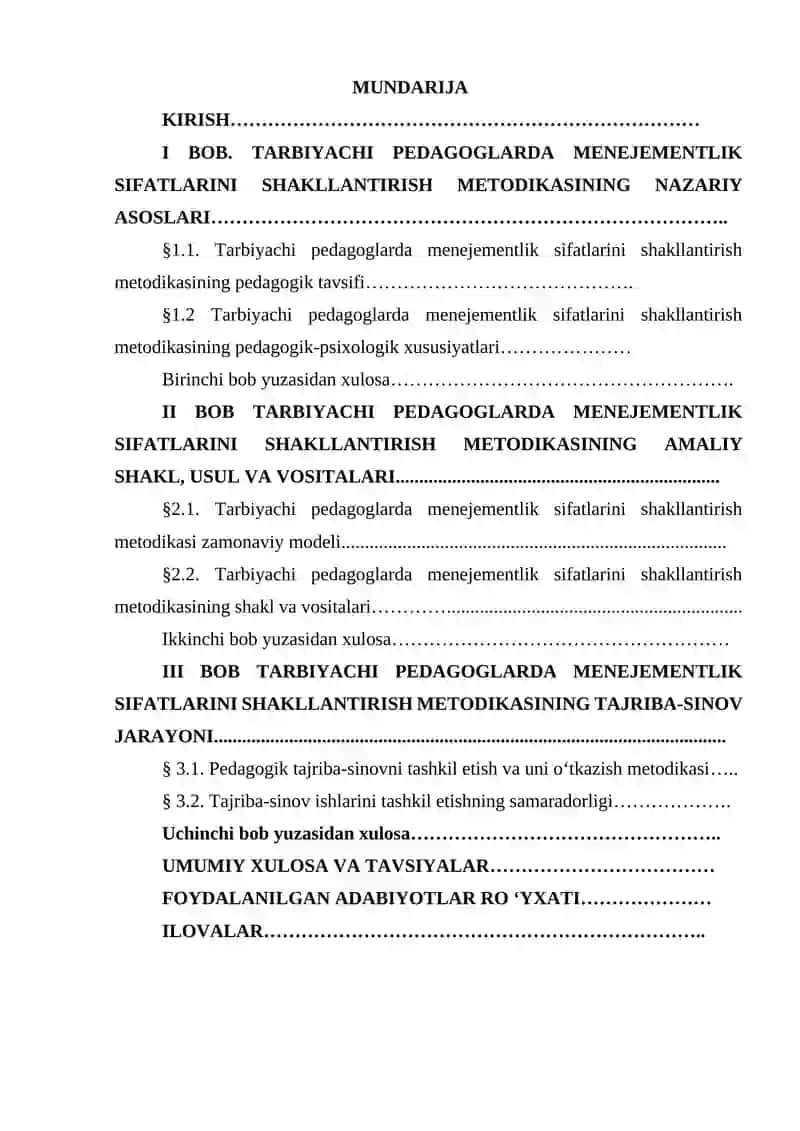 Tarbiyachi pedagoglarda menejementlik sifatlarini shakllantirish metodikasi 2