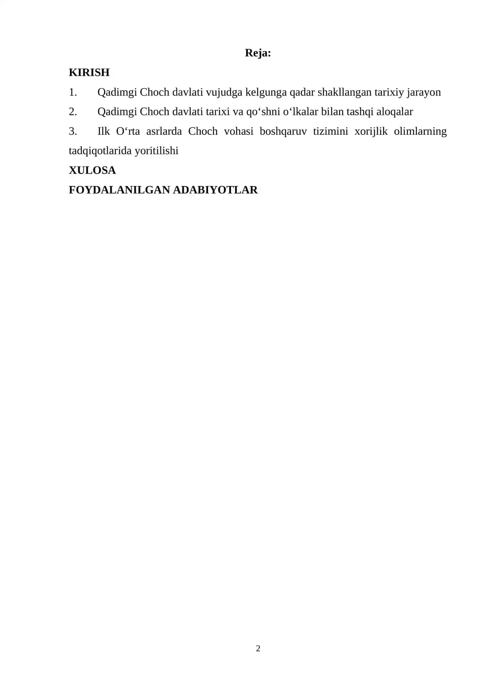 Choch shahri yo’llarining shakllanishi 2