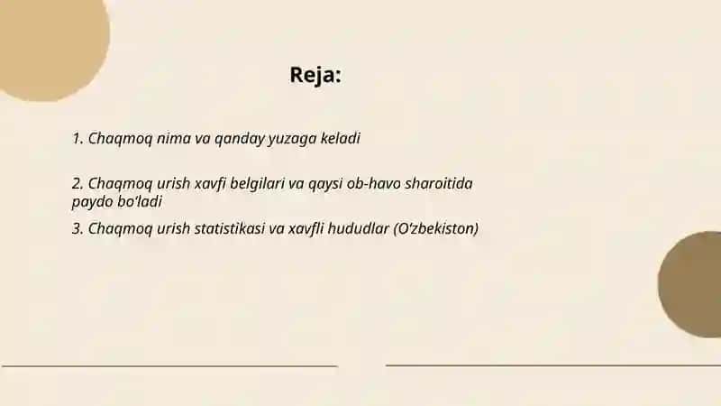 Chaqmoq urish hafi va undan himoyalanish yollari Xasanova Ruhsora 2