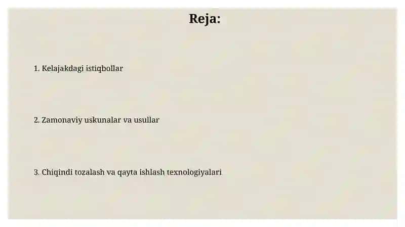 Tolali chiqindilarni tozalash va qayta ishlash tehnalogiyasi 2