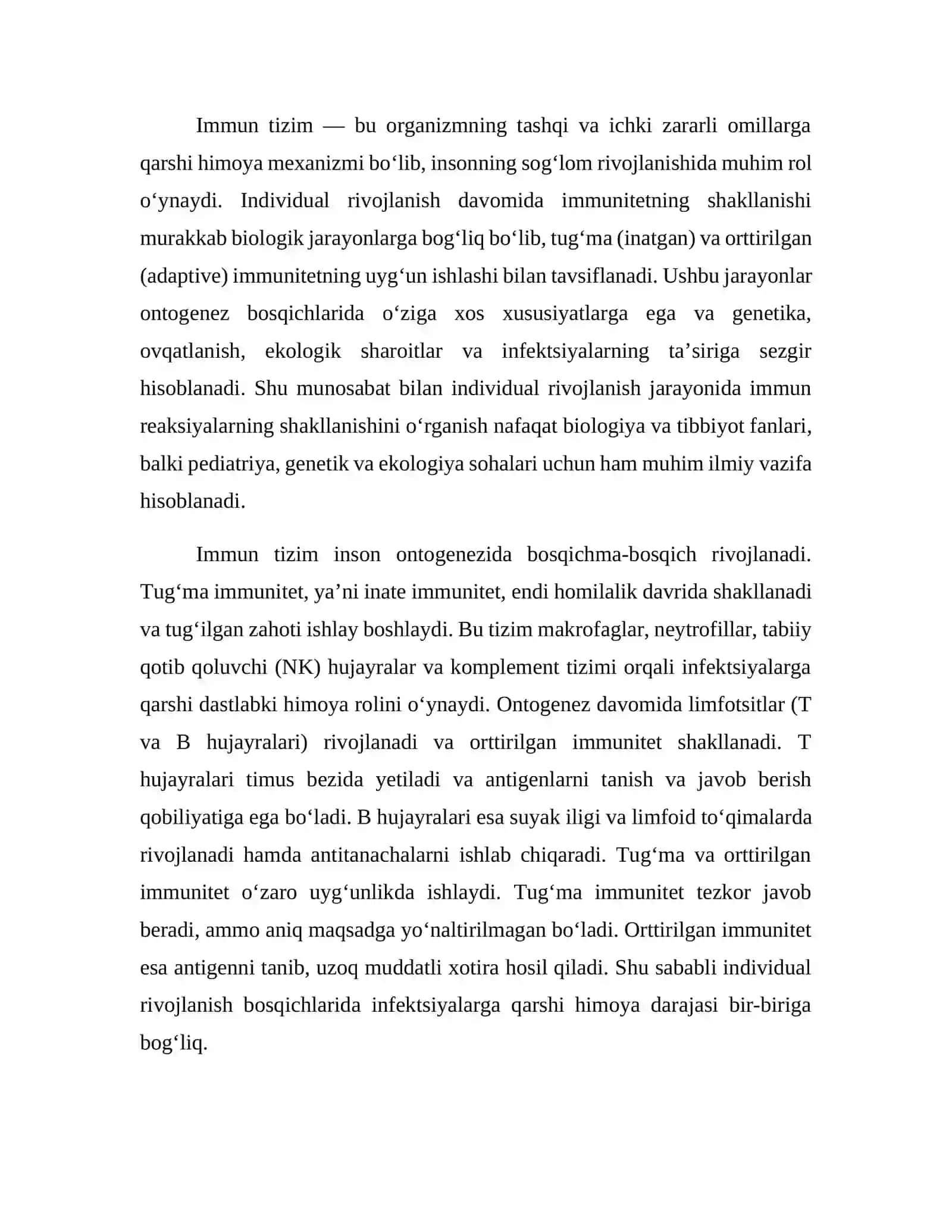 INDIVIDUAL RIVOJLANISH DAVOMIDA IMMUN REAKSIYALARNING SHAKLLANISHI 2